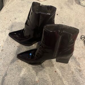 Black Patent Faux Leather Ankle Boots The Loren by BP size 7